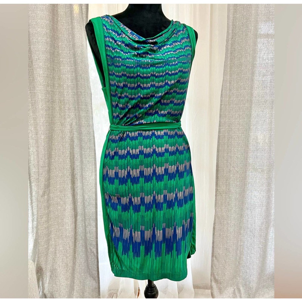 Bcbg Max Azria Green Navy Dress
